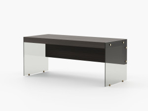 Прямоугольный стол из дерева и стекла