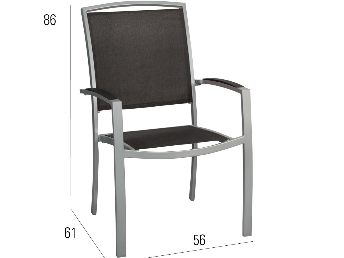 98.00.0880 Набор Manhattan Alu Set - 5 шт. Включая 4x кресла Manhattan Alu Tex black + 1x стол Kennedy Alu 90 × 90 Mbm - Вид №1