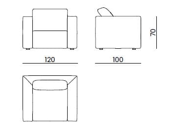 Тканевое кресло с подлокотниками Bizzotto Italia Aequilibrium ARCH-00108486 - Вид №1