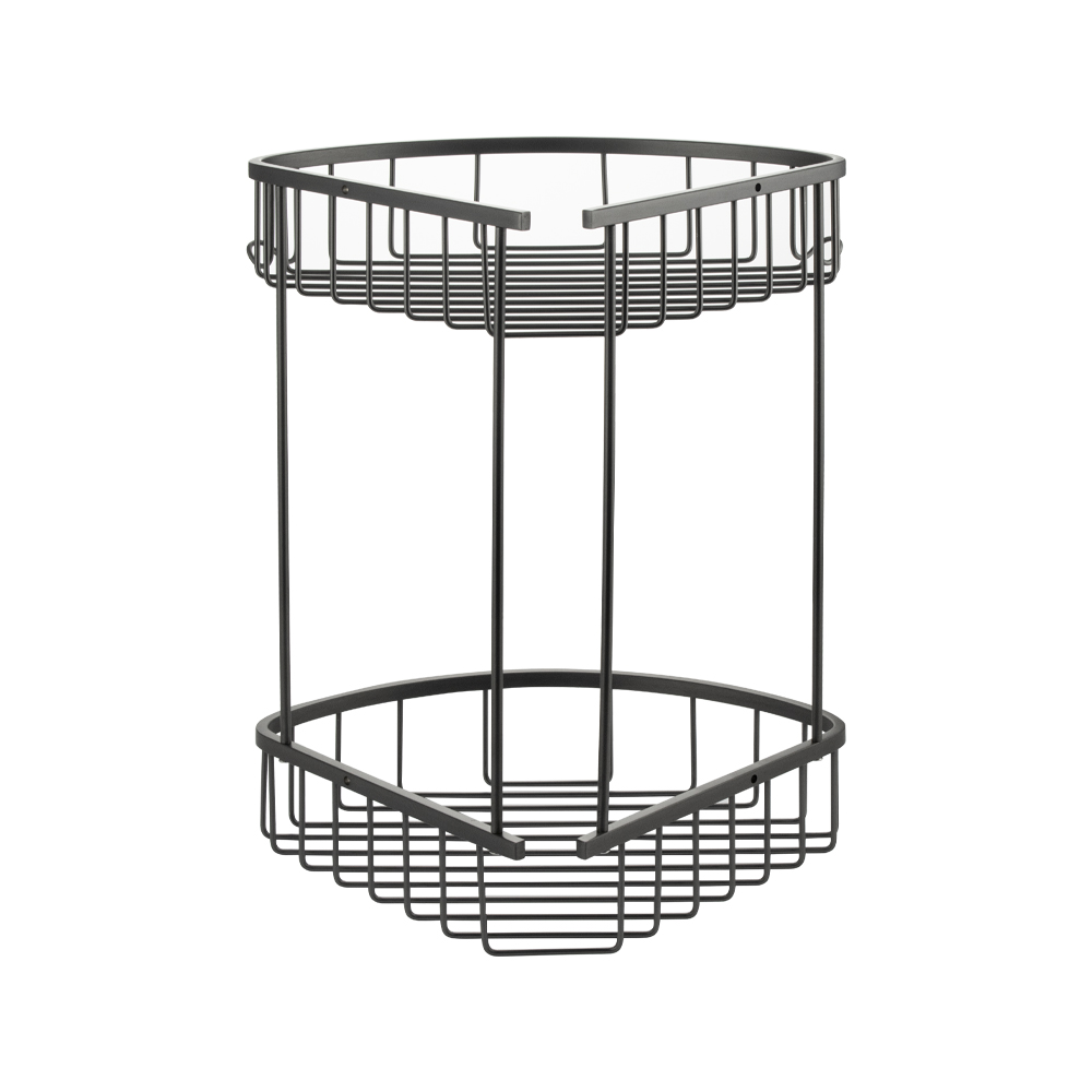GFmark - Полочка ГРАФИТ, угловая, овальная, двойная 22 см, из нержавеющей стали, код: 78251  - Вид №3