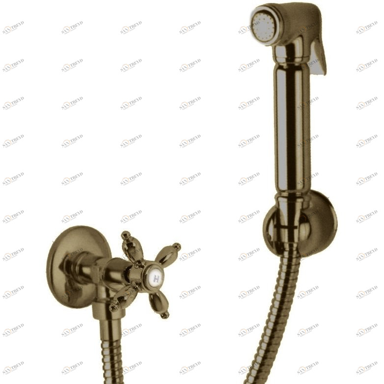 Гигиенический душ с запорным вентилем, со шлангом 120см и держателем CEZARES NOSTALGIA-KS-02