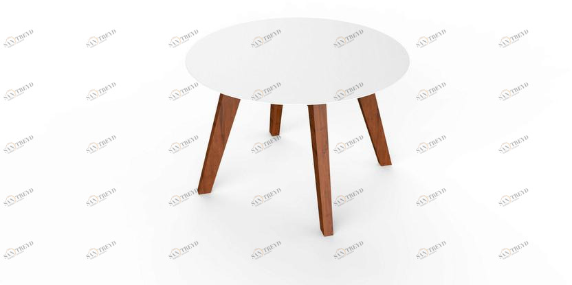 VITEO Круглый журнальный столик из Corian® и дерева Slim wood sun-id-1383221