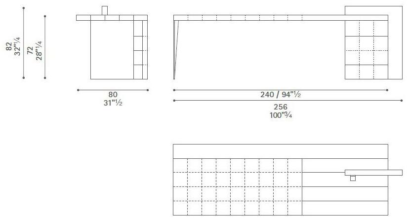 Poltrona Frau Прямоугольный письменный стол из дерева с ящиками L'ufficio - sistemi direzionali sun-id-1497260 - Вид №5