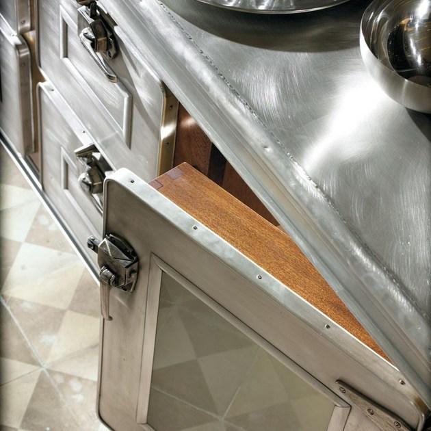 Marchi Cucine Модульная кухня из нержавеющей стали и дерева с островом Bar & barman sun-id-1476185 - Вид №4