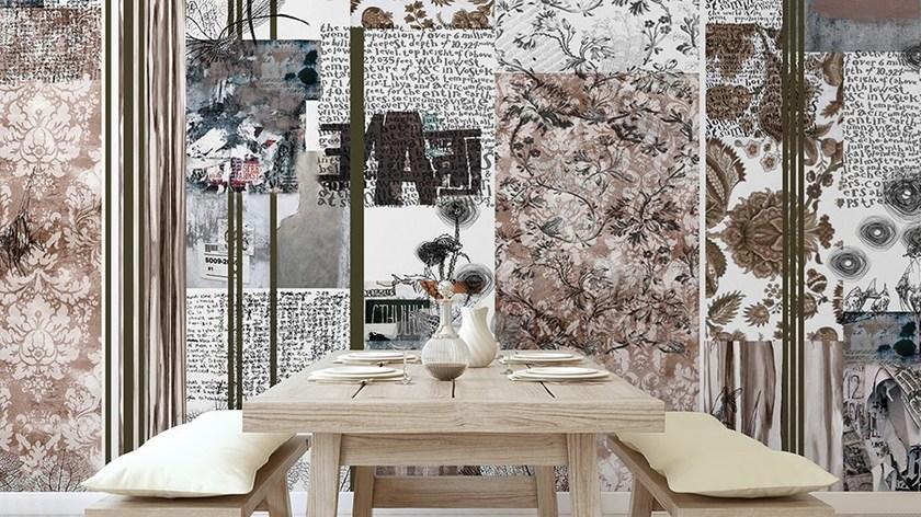 GLAMORA Виниловые обои с цветочным мотивом и надписью Stripes & squares sun-id-1438276 - Вид №2