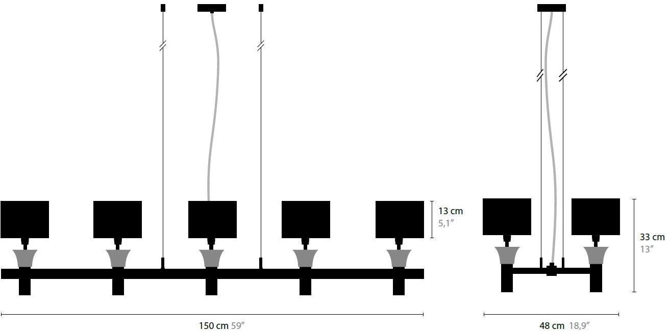 ILFARI Подвесной светильник прямого и отраженного света из металла в современном стиле Side by side 14230 - Вид №3