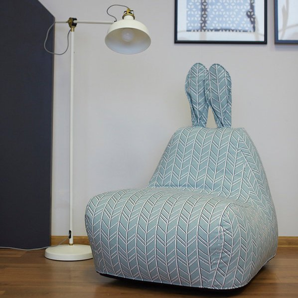 Бескаркасный пуф-заяц детский хлопок голубой МАСТЕРСКАЯ КРЕСЛО  335307 Голубой Santreyd  - Вид №2