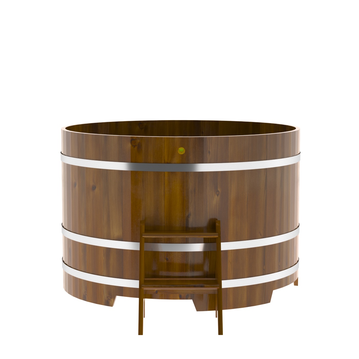 2230 Купель круглая из лиственницы Рустик d=1,50х1,0 морёная Alyarus  - Вид №4