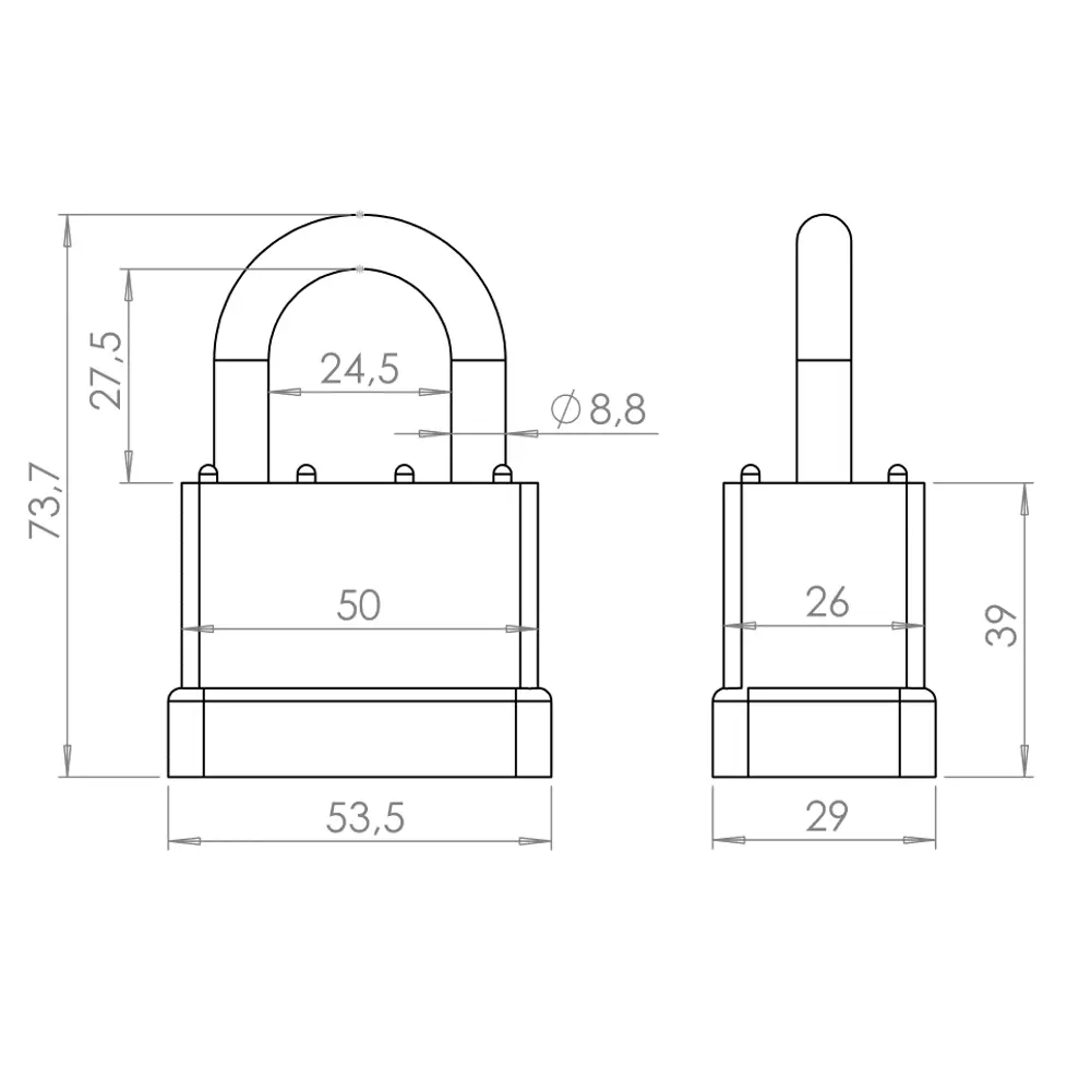 Замок навесной Punto PK-6550 39x24.5 мм чугун STLM-2148216 - Вид №1