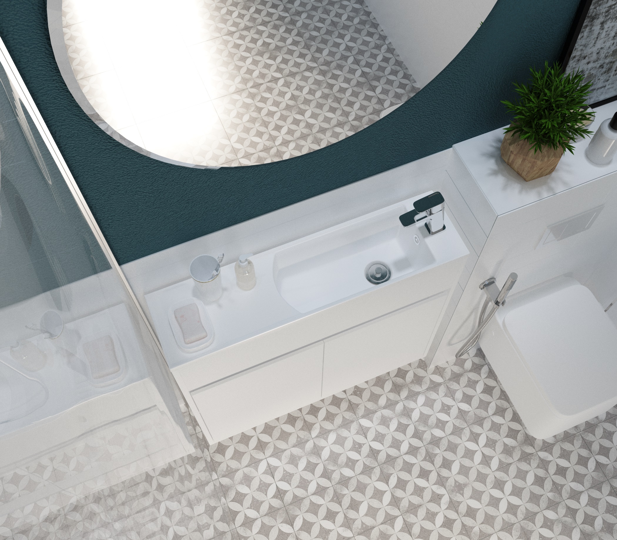 У92325 Тумба с раковиной Stretto 80П 2д. Белый глянец 1 Marka Stretto  - Вид №5