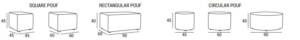 Прямоугольный пуф из ткани Domingo Salotti Basic ARCH-00103214 - Вид №2