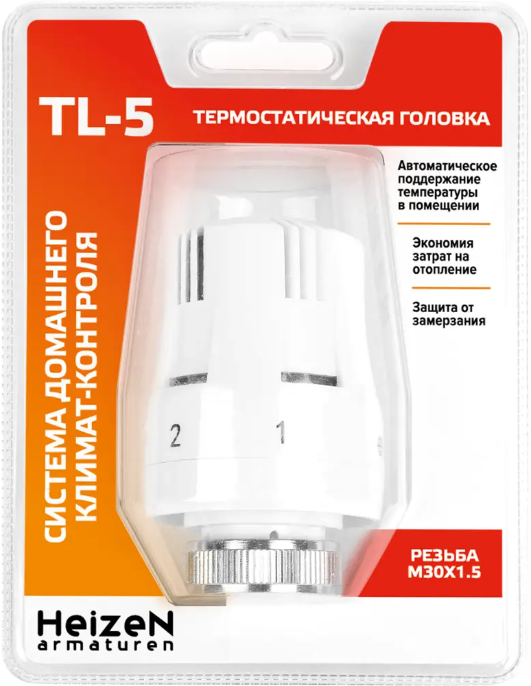 15128752 Термостатическая головка жидкостная Heizen TL-5 M30x1.5 белая STLM-0005500