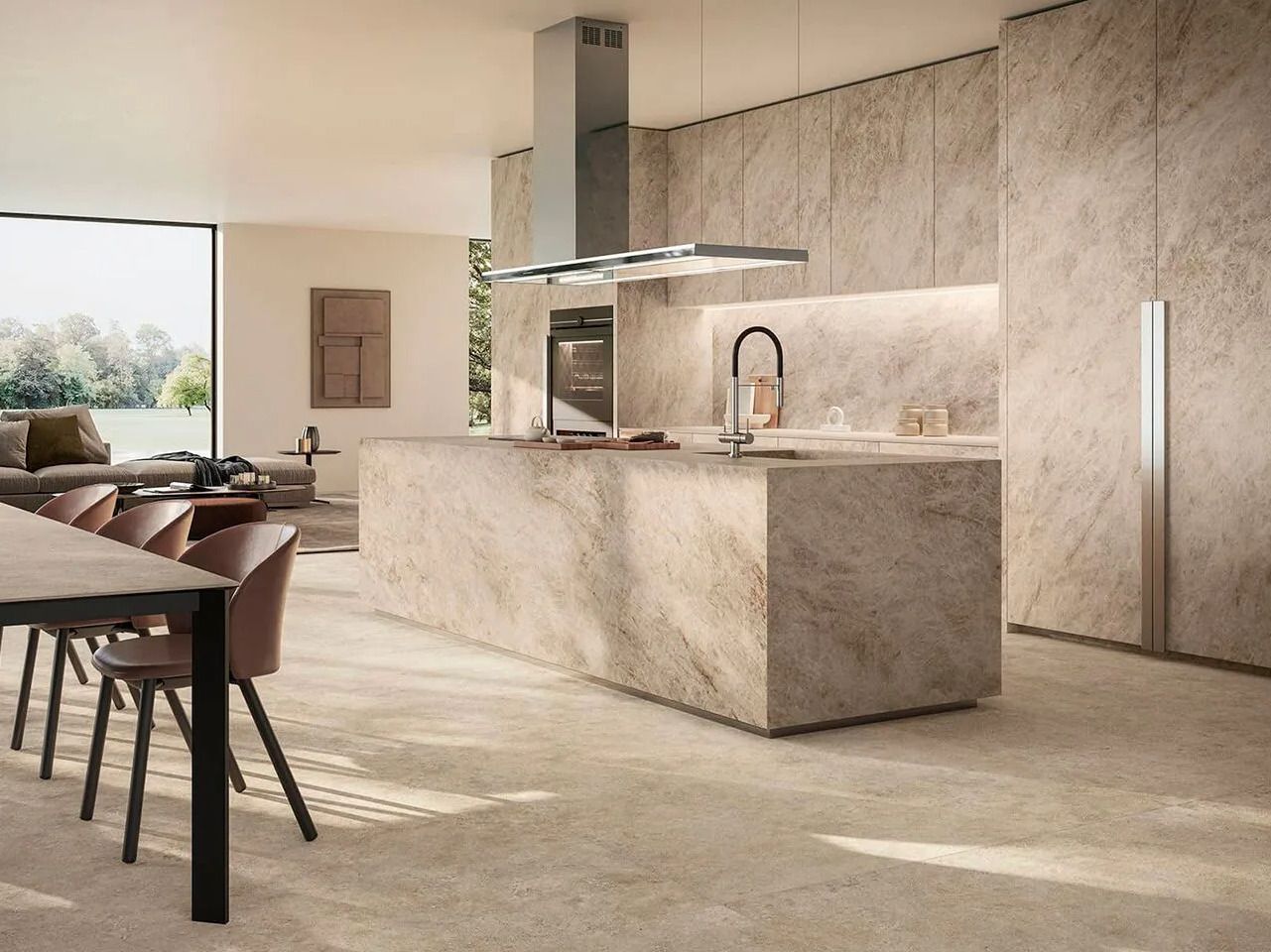 Керамогранит с мраморным эффектом Atlas Plan TAJ MAHAL NOISETTE ARCH-00037001