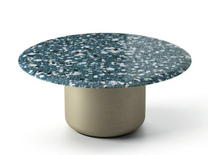 Круглый стальной журнальный столик с порошковым покрытием с зернистой столешницей