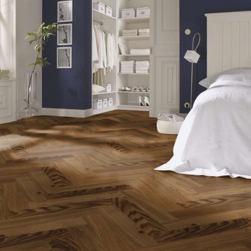 Паркет Ёлка Meister PS 400 Stab 8031 Закопченый Дуб Натур с брашью (Текстурированная) 500х100 мм 2300200051 - Вид №7