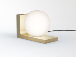 Стеклянная и металлическая светодиодная настольная лампа