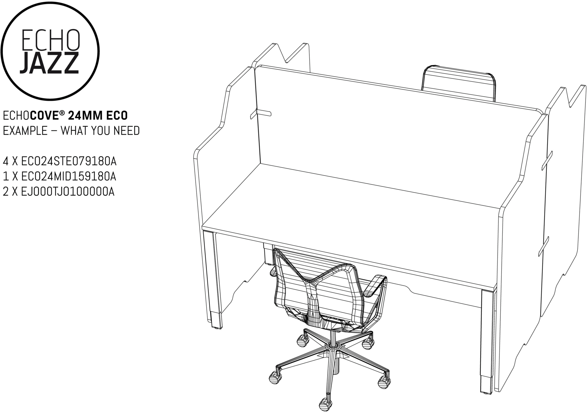 ECHOJAZZ Отдельно стоящая звукопоглощающая перегородка для офиса sun-id-1381674 - Вид №13