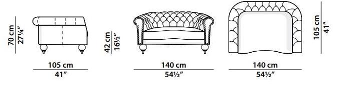 BAXTER Стеганое кожаное кресло с подлокотниками Diana chester sun-id-1454993 - Вид №1