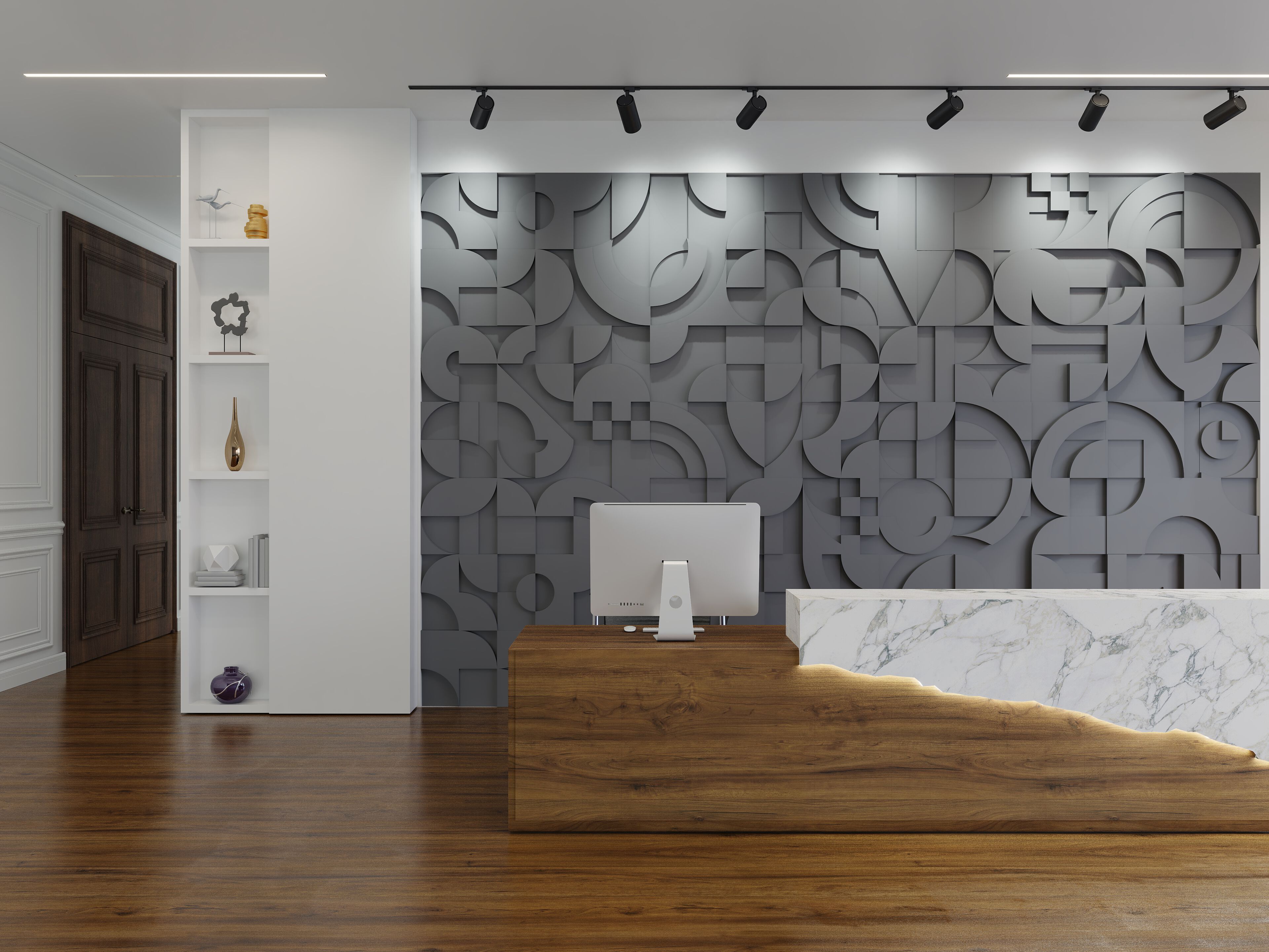 Трехмерная декоративная гипсовая панель WallDeco MIND GAME ARCH-00128552