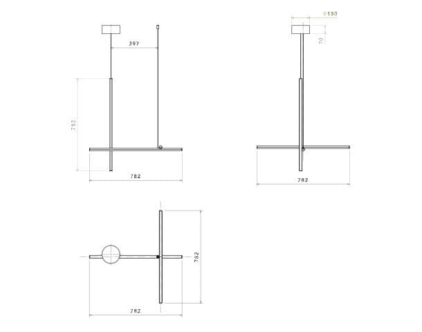 Экструдированный алюминиевый светодиодный подвесной светильник In Stock Flos ARCH-00045868 - Вид №4