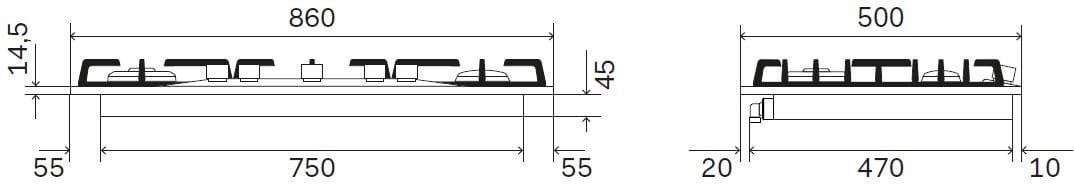 Стальная встраиваемая газовая плита Ilve Nostalgie ARCH-00151386 - Вид №2