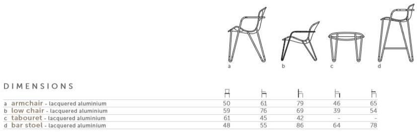 Joli Высокий штабелируемый алюминиевый табурет с подлокотниками Fizz sun-id-1490591 - Вид №3