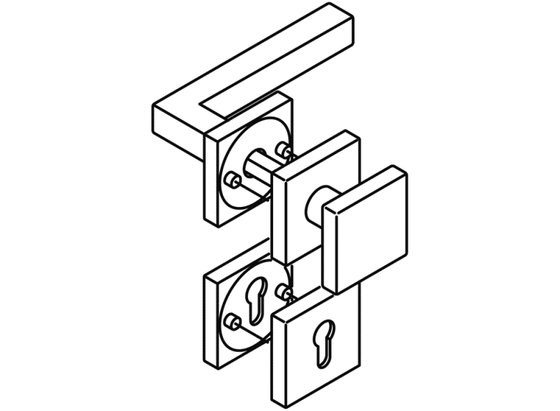 100XAH03.1A5 Сменный комплект модели 101x HEWI Beschläge für Außentüren  - Вид №6