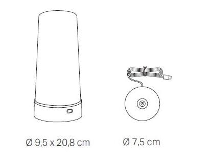 Алюминиевая аккумуляторная настольная лампа Zafferano Puff ARCH-00129191 - Вид №5