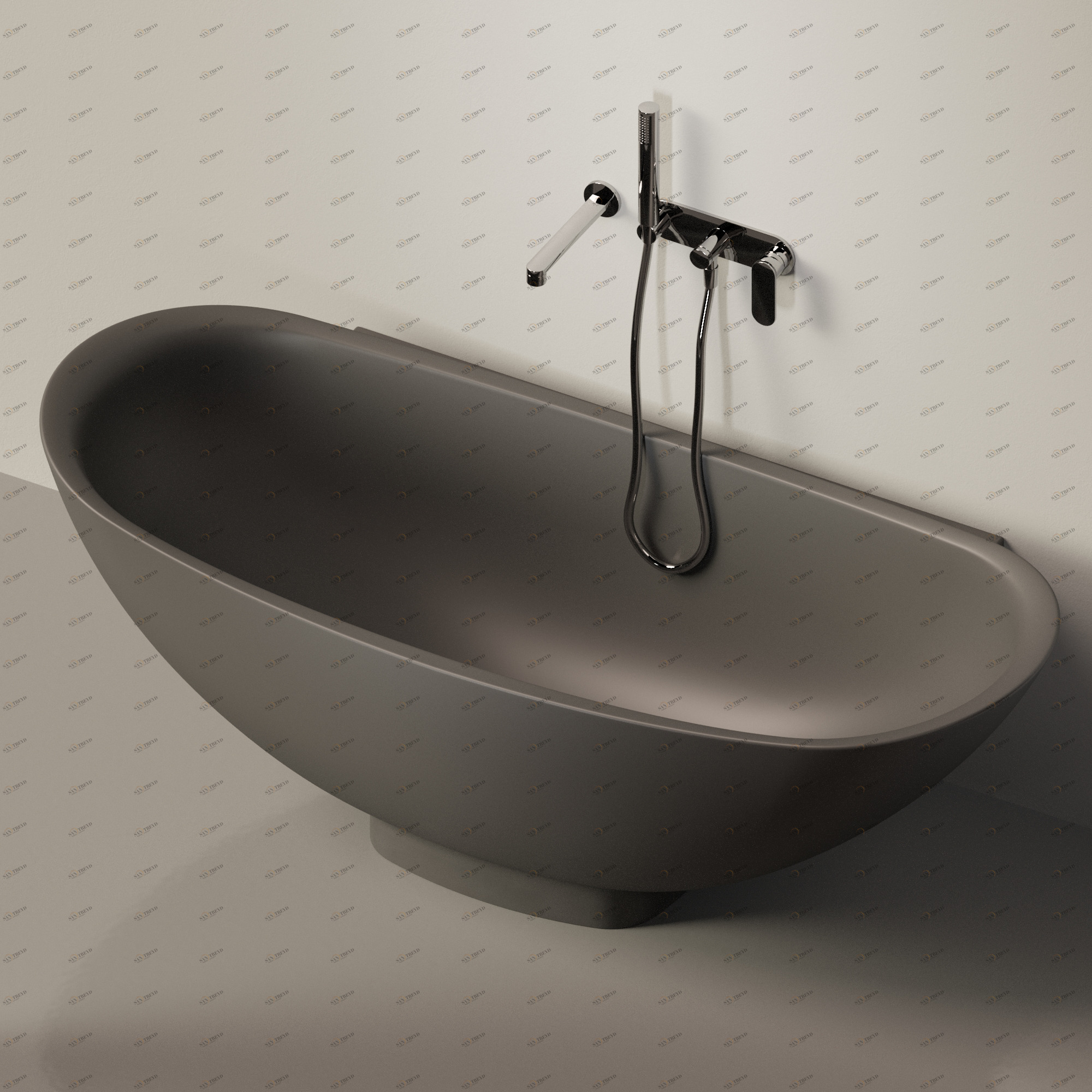 Flaminia IO e SI Ванна пристенная 165 см черная IOS70.7006 Ceramica Flaminia