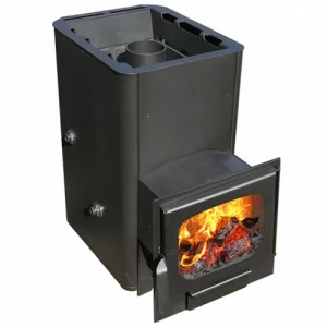 Печь для бани Варвара Мини с теплообменником вынос 130 Панорамная