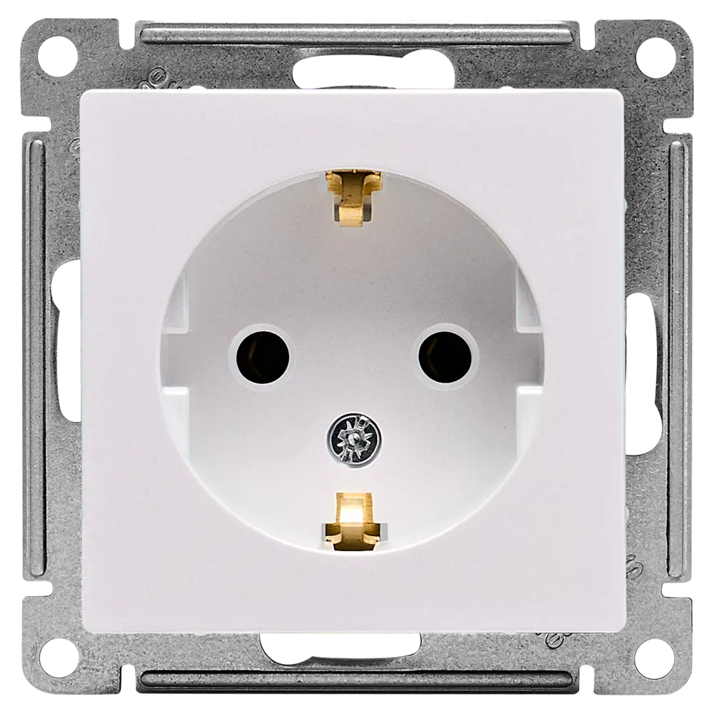 Розетка встраиваемая Systeme Electric AtlasDesign с заземлением цвет жемчужный 89457347 STLM-2017069