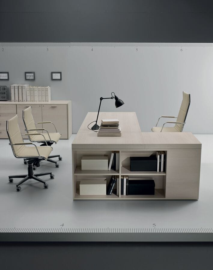 Деревянный угловой рабочий стол с ящиками i 4 Mariani ARCH-00129879 - Вид №3