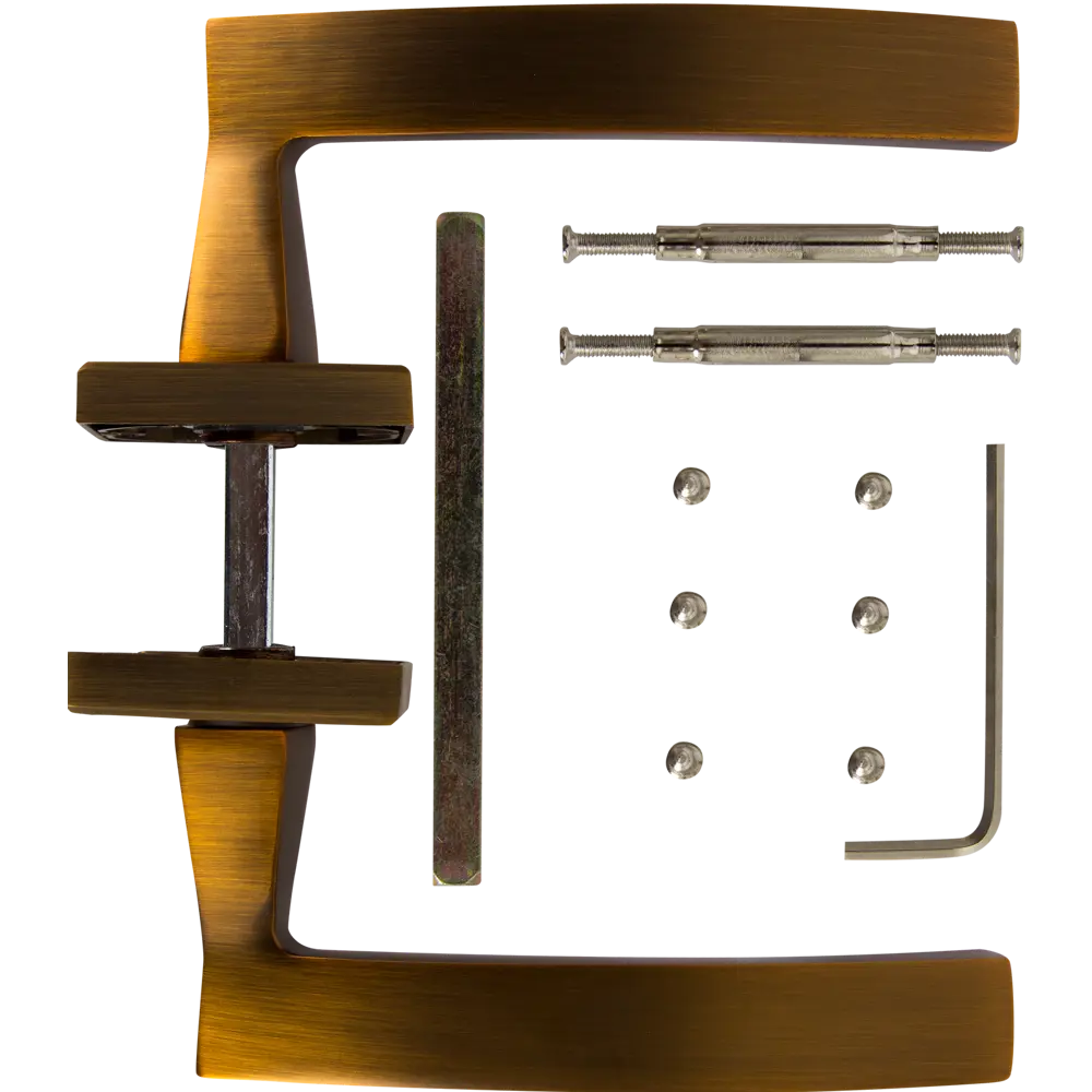 Комплект дверных ручек 27L 100 CF, без запирания, цвет кофе ФАБРИКА ЗАМКОВ STLM-2207800 - Вид №6