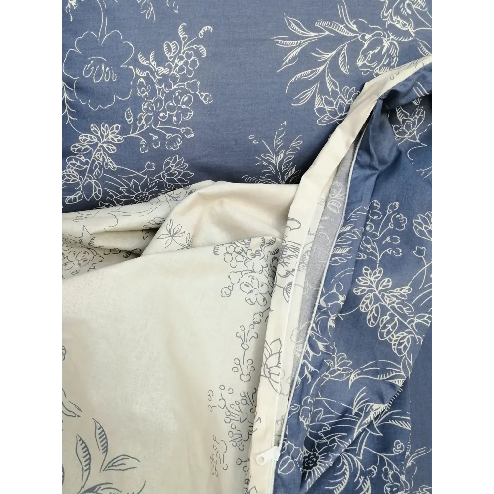 Santreyd Bouquet Дуэт 343 — семейный комплект постельного белья из перкаля синего цвета 89397784 STLM-1491039 - Вид №1