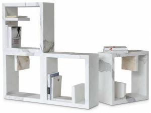 SAGEVAN MARMI Модульный модульный открытый книжный шкаф из скульптурного мрамора Marble experience