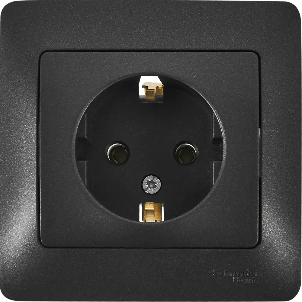 Schneider Electric Glossa — розетка скрытого монтажа с заземлением в антраците 86710181 STLM-0070798