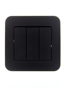 ASTI Выключатель тройной чёрный бархат
