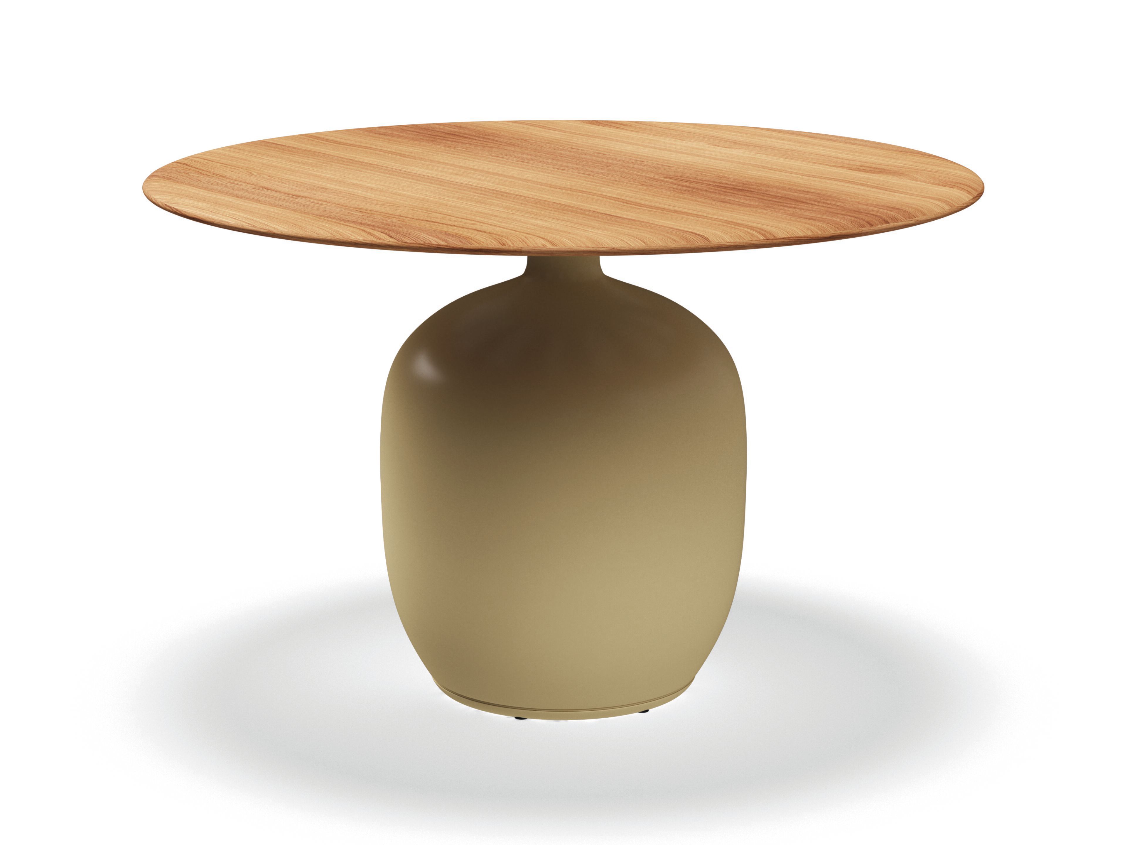 Круглый керамический садовый стол с тиковым верхом Gloster KASHA ARCH-00007026 - Вид №2