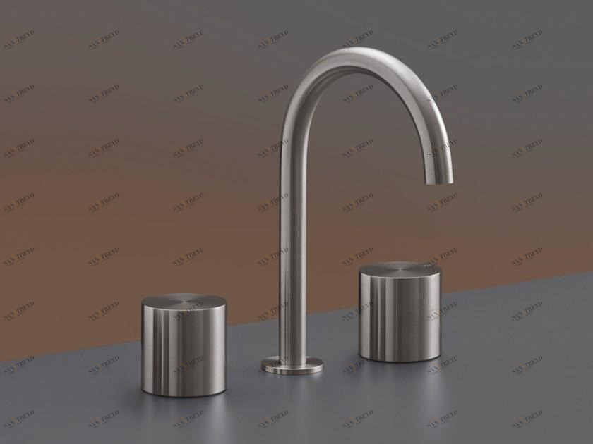 Ceadesign Смеситель для умывальника из нержавеющей стали с 3 отверстиями и регулируемым изливом Opus Ops 14