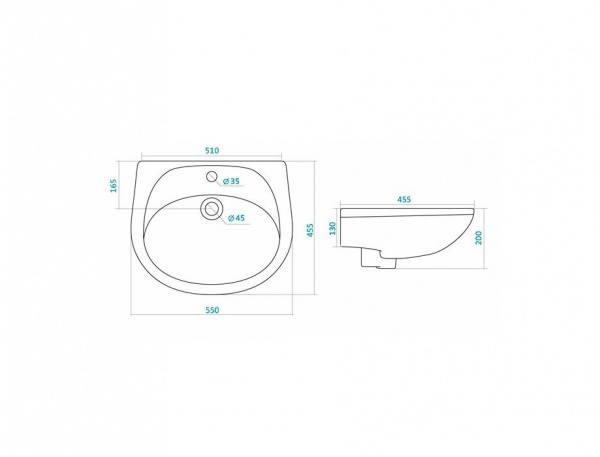 101638 Подвесная раковина настенная круглая SANTEK  белая  - Вид №1