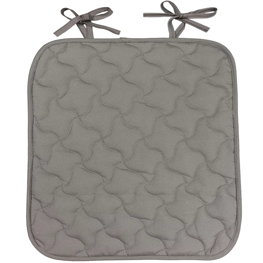 LINEN WAY — стеганая подушка-галета для стула с завязками, серый 84864746 STLM-1071190