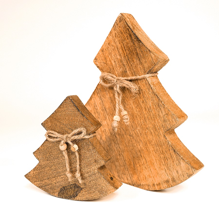 Украшение новогоднее "Ель деревянная" Wooden tree, 23х23х2,5 см ENJOYME  253083 Золото  - Вид №3