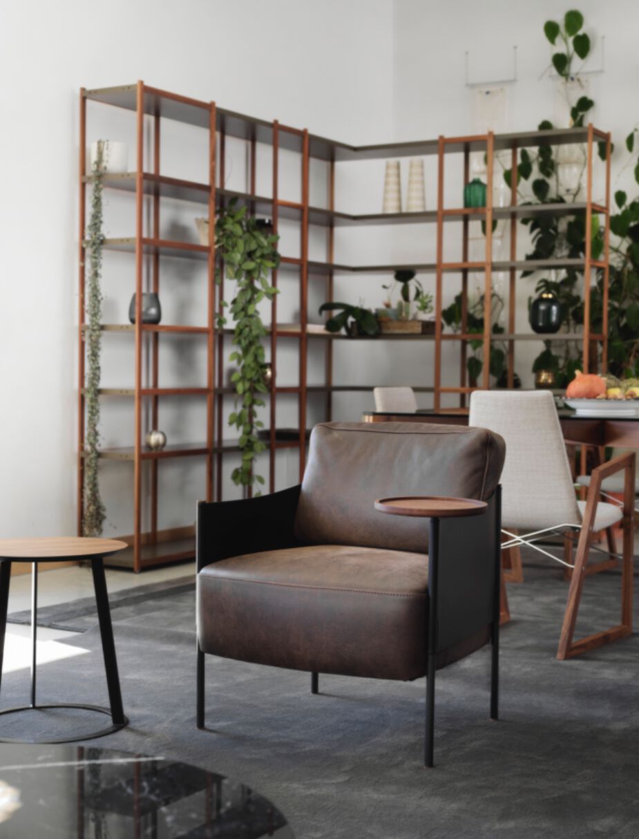 Кресло из ткани или кожи с кожаными подлокотниками Casamania & Horm SC1 ARCH-00074916 - Вид №5