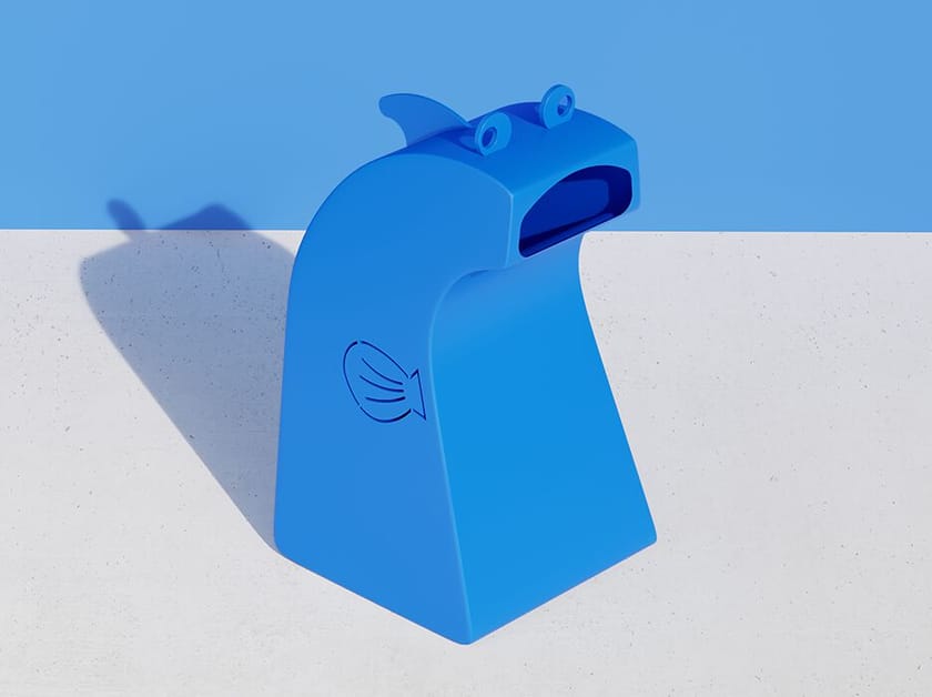 Корзина для мусора из оцинкованной стали DIMCAR NINO IL PESCIOLINO ARCH-00031121