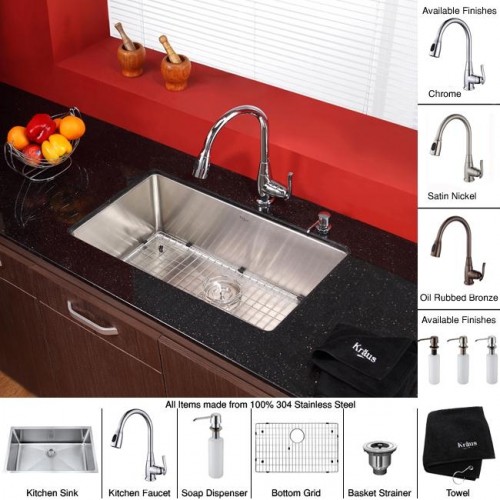 KHU100-30-KPF2230ORB-KSD30ORB Накладная раковина на столешницу  прямоугольная Krausru  - Вид №8