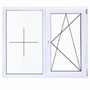 Окно пластиковое ПВХ Deceuninck двустворчатое 1200x1200 мм (ВхШ) двухкамерный стеклопакет белый 18623548 STLM-2122405
