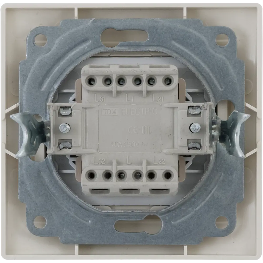 Выключатель TDM ELECTRIC Таймыр: 3-клавишный бежевый для скрытого монтажа 85591343 STLM-0064428 - Вид №2