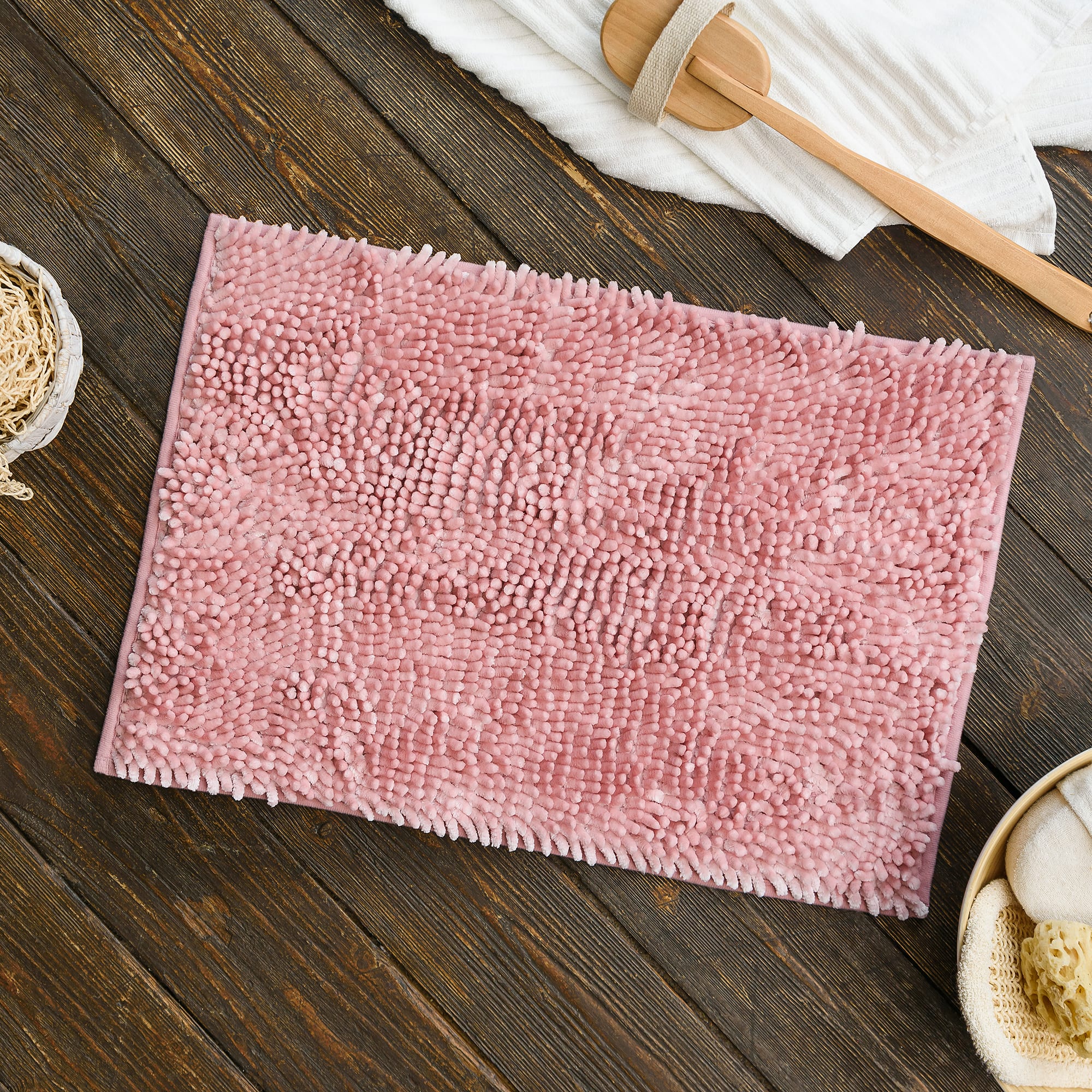 88109924 Коврик для ванной комнаты 40x60 см цвет розовый Lama Santreyd - Вид №3