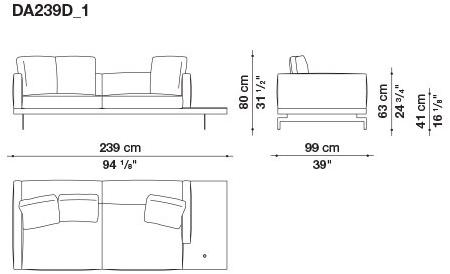 B&B Italia 3-х местный тканевый диван с шезлонгом Dock sun-id-1355318 - Вид №85
