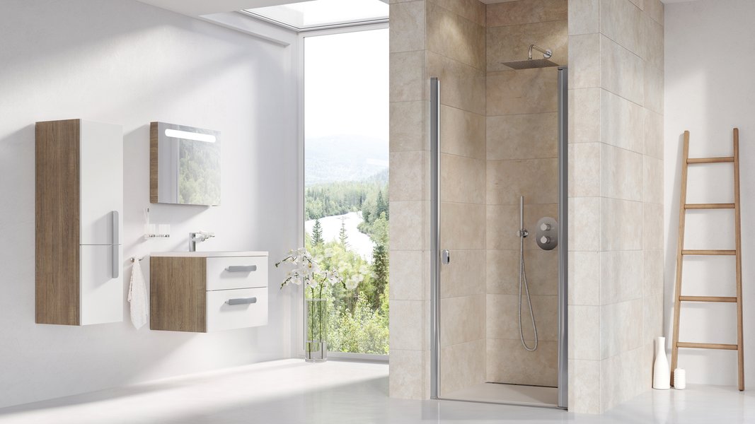 CSD1-90  сатин+стекло Transparent Ravak 0QV70U00Z1 - Вид №1